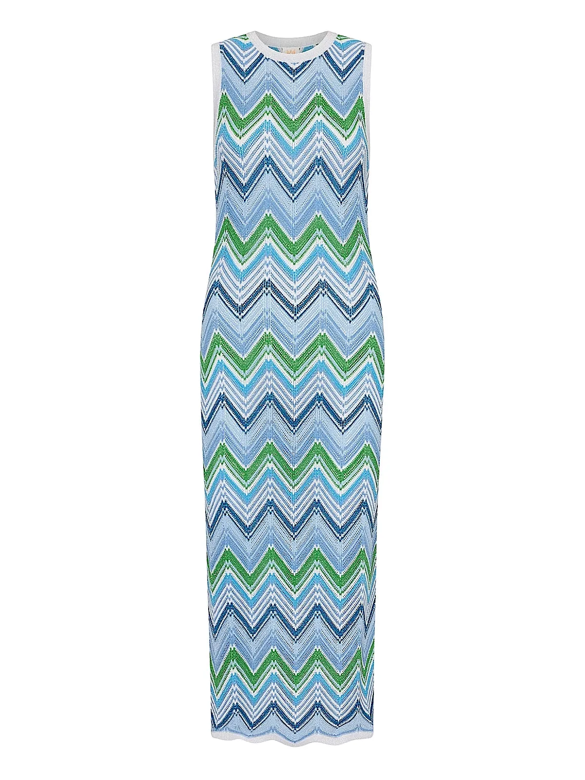 Multi Zig Zag Sleeveless Midi Dress