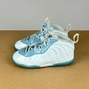 Nike Little Posite One Aura Worn Blue Athletic Shoes Kids 10C White Blue