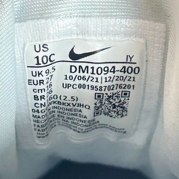Nike Little Posite One Aura Worn Blue Athletic Shoes Kids 10C White Blue