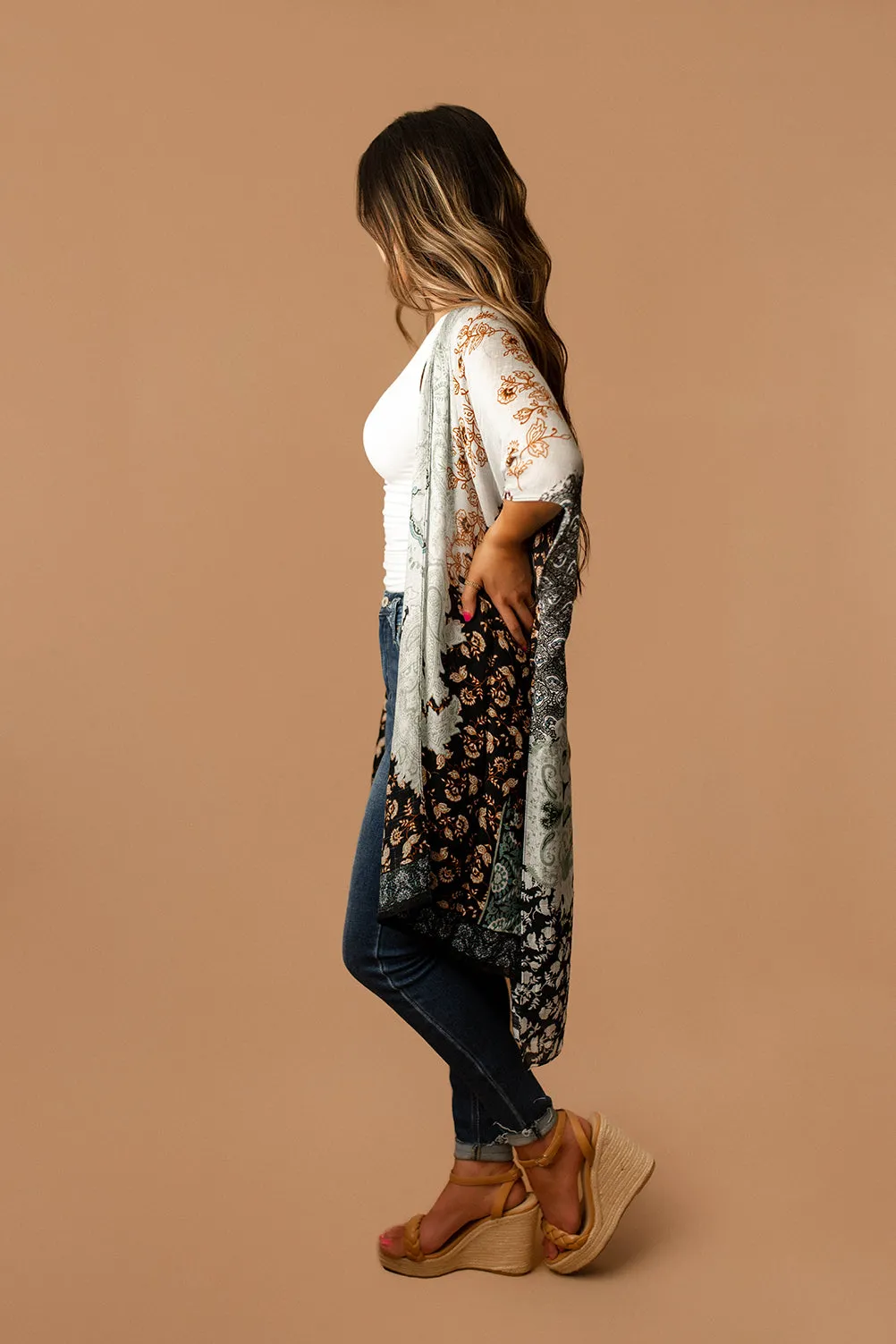 One Day Soon Kimono (Ivory / Black)