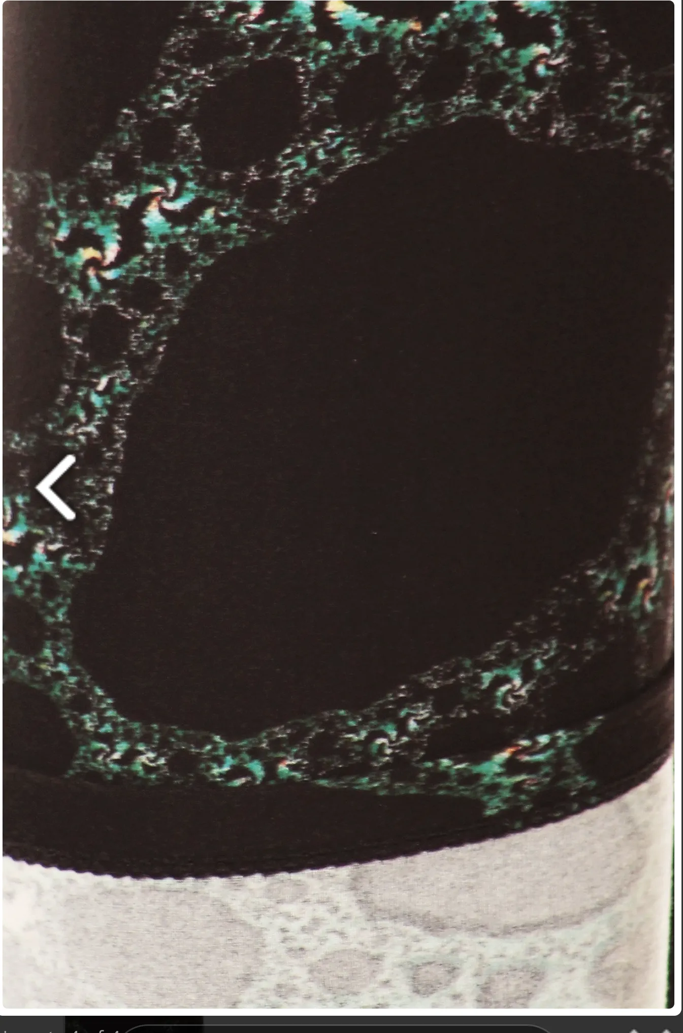 One Size Teal & Brown Swirl Print on Black Background
