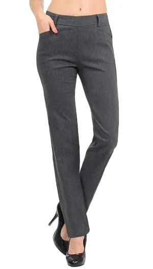 Pantalones rectos y ajustados, color liso y a rayas