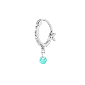 PENDIENTE PIERCING ARO DE PLATA PARAIBA CHIC-W