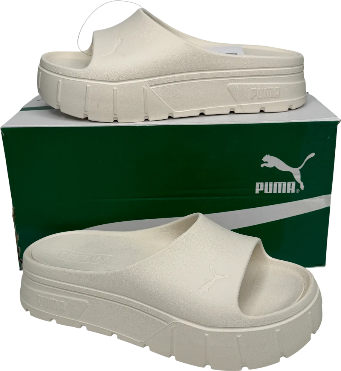Puma White Mayze Stack Injex Slides UK 6 EU 39 👠