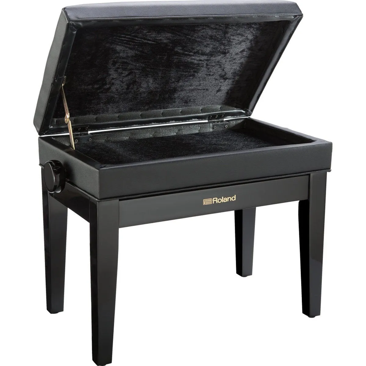 Roland RPB-400PE Piano Bench with Adjustable Cushioned Seat, Polished Ebony