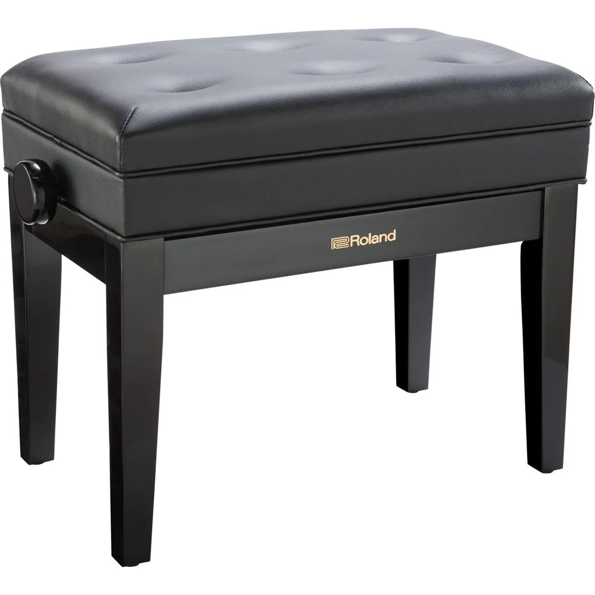 Roland RPB-400PE Piano Bench with Adjustable Cushioned Seat, Polished Ebony