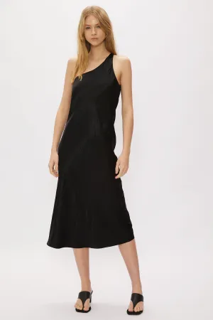 RUNNING WATER BIAS ONE SHOULDER SLIP | BLACK