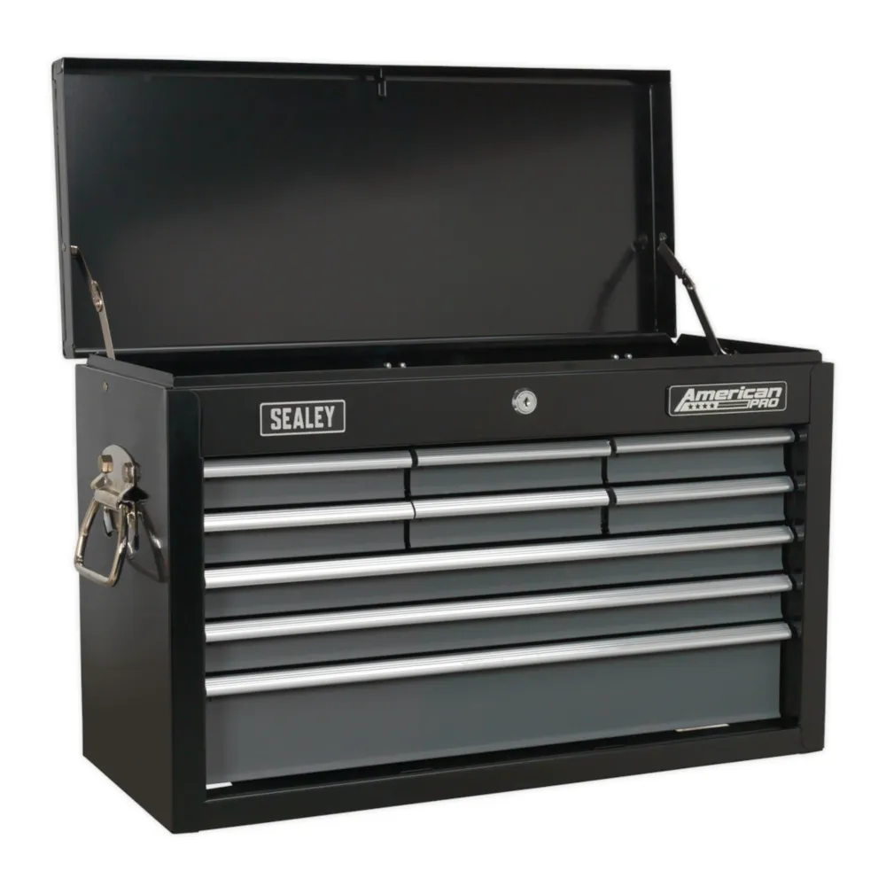 Sealey 9 Drawer Topchest with Ball Bearing Slides - Black/Grey - C