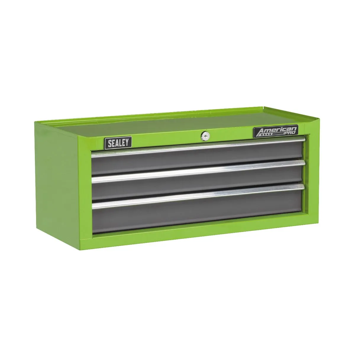 Sealey American Pro Topchest, Mid-Box Tool Chest & Rollcab 9 Drawer Stack - Green