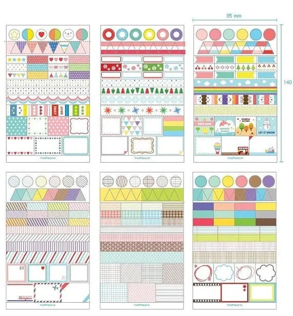 Shabby Chic dairy translucent Sticker 6 Sheets SS516