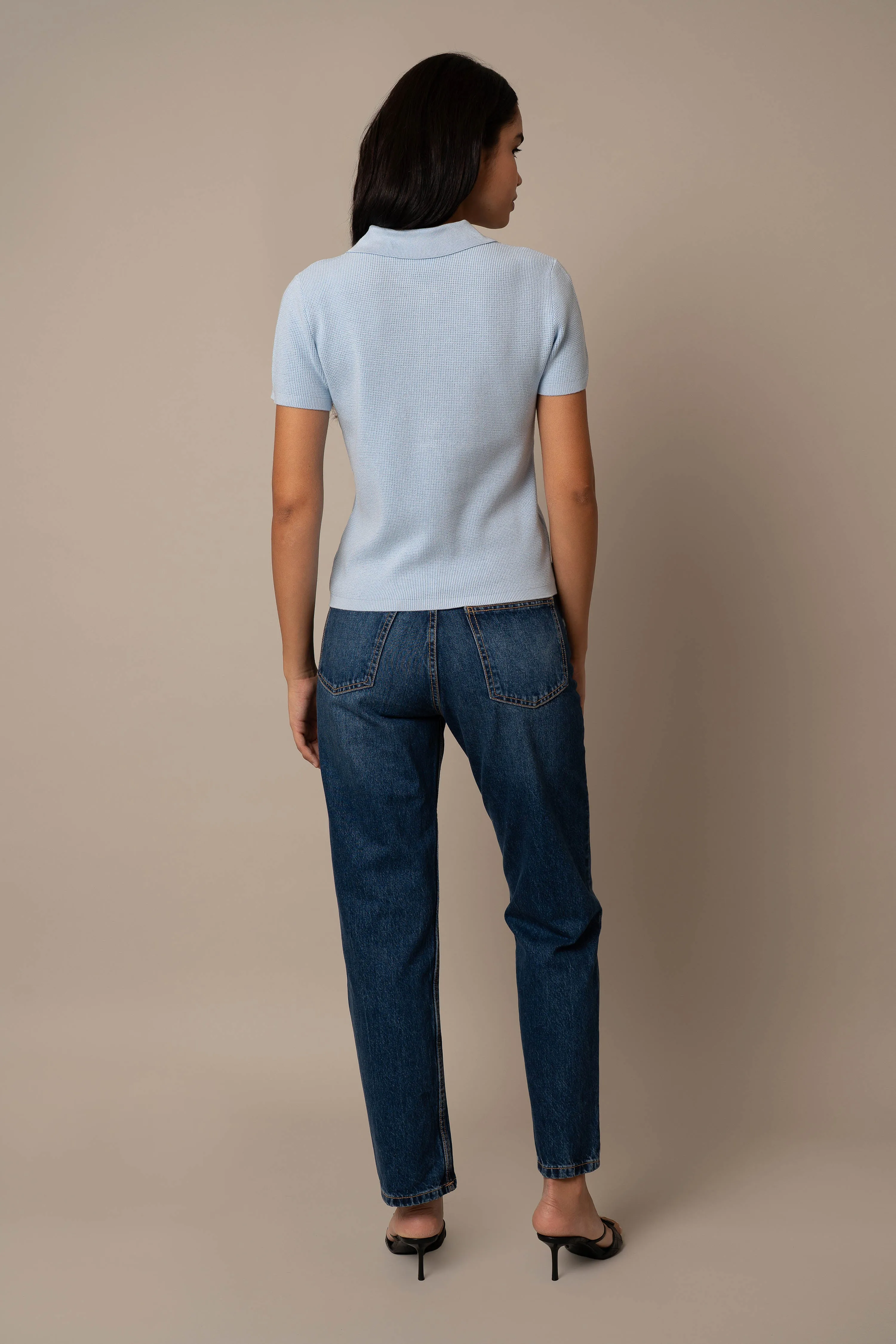 Short Sleeve Waffle Pullover