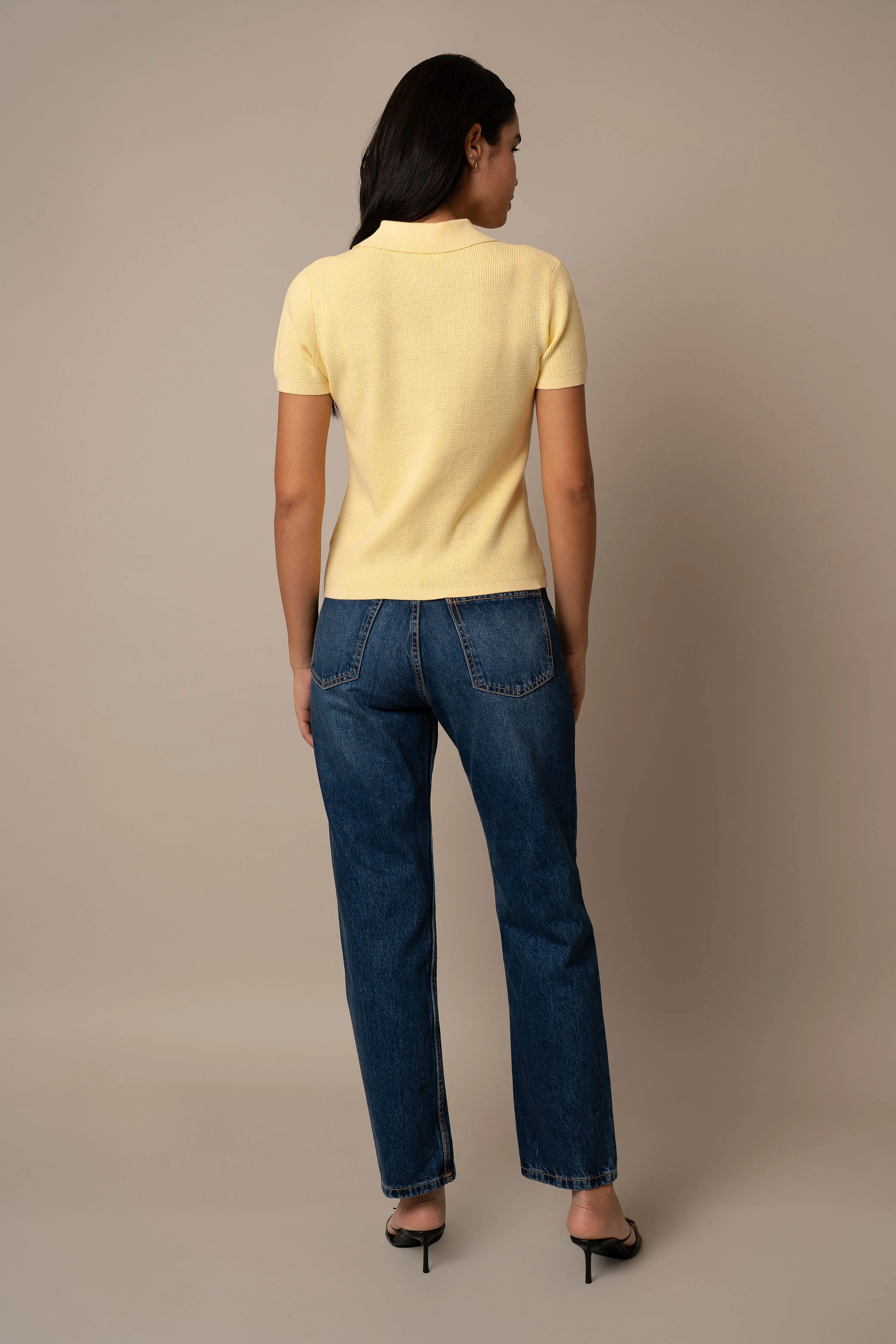 Short Sleeve Waffle Pullover