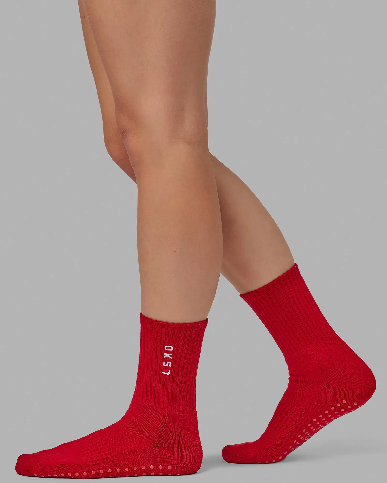 Signal Crew Pilates Grip Socks - Cherry Red