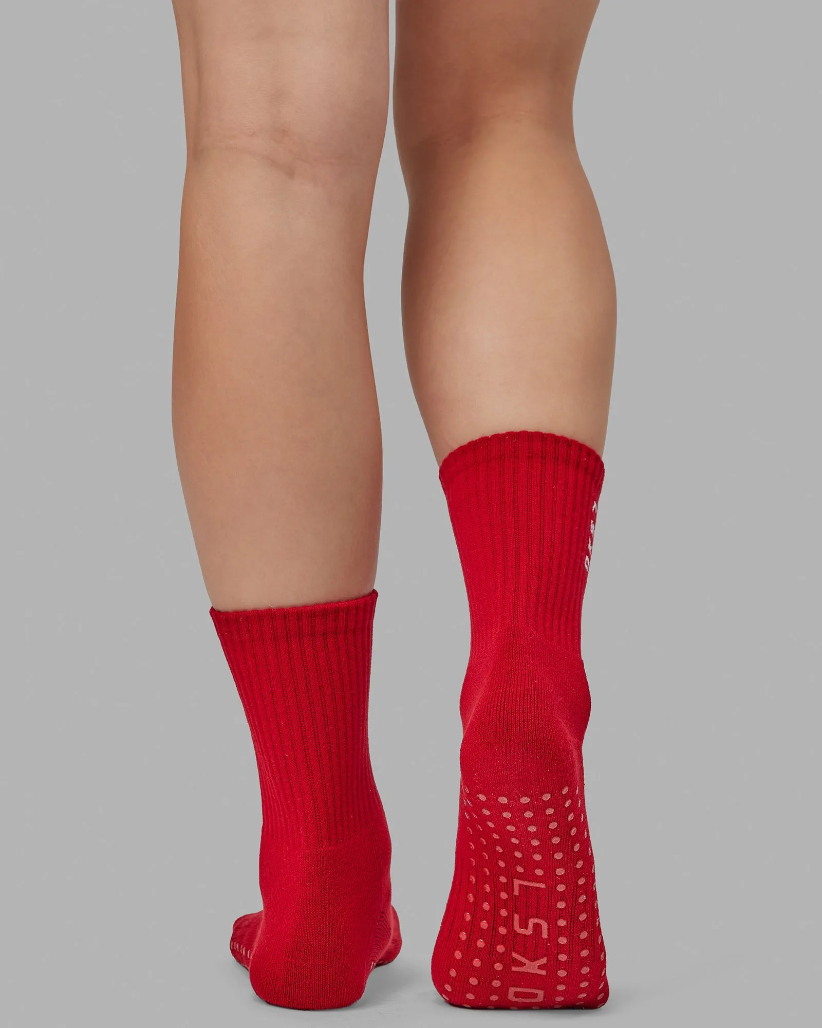 Signal Crew Pilates Grip Socks - Cherry Red