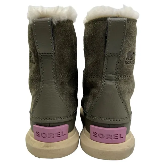 SOREL  UNISEX GREEN EXPLORER YOUTH LACE UP WATERPROOF BOOTS SZ 12