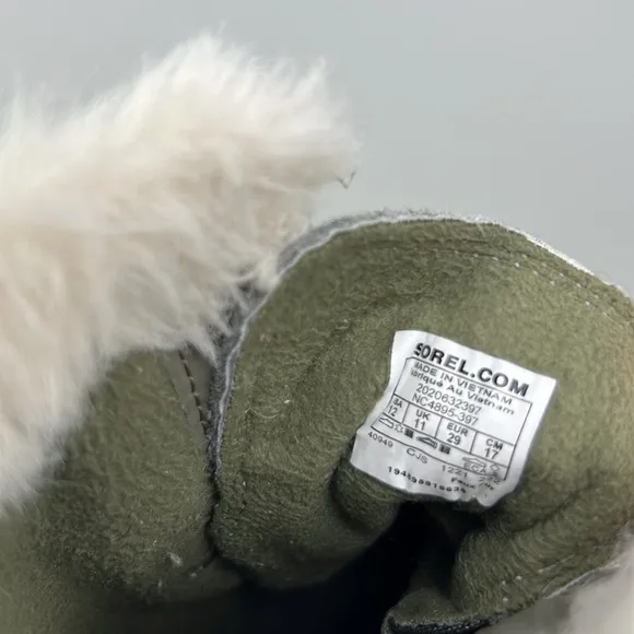 SOREL  UNISEX GREEN EXPLORER YOUTH LACE UP WATERPROOF BOOTS SZ 12