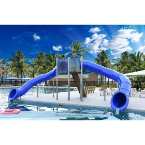 Spectrum Aquatics- Double Flume 90°/90° Half Hex Deck