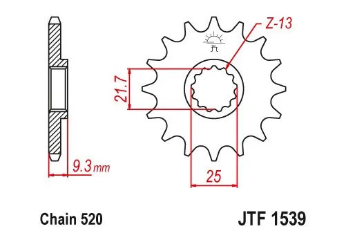 Sprockets Front (1539 14T) 'Rubber' - JT