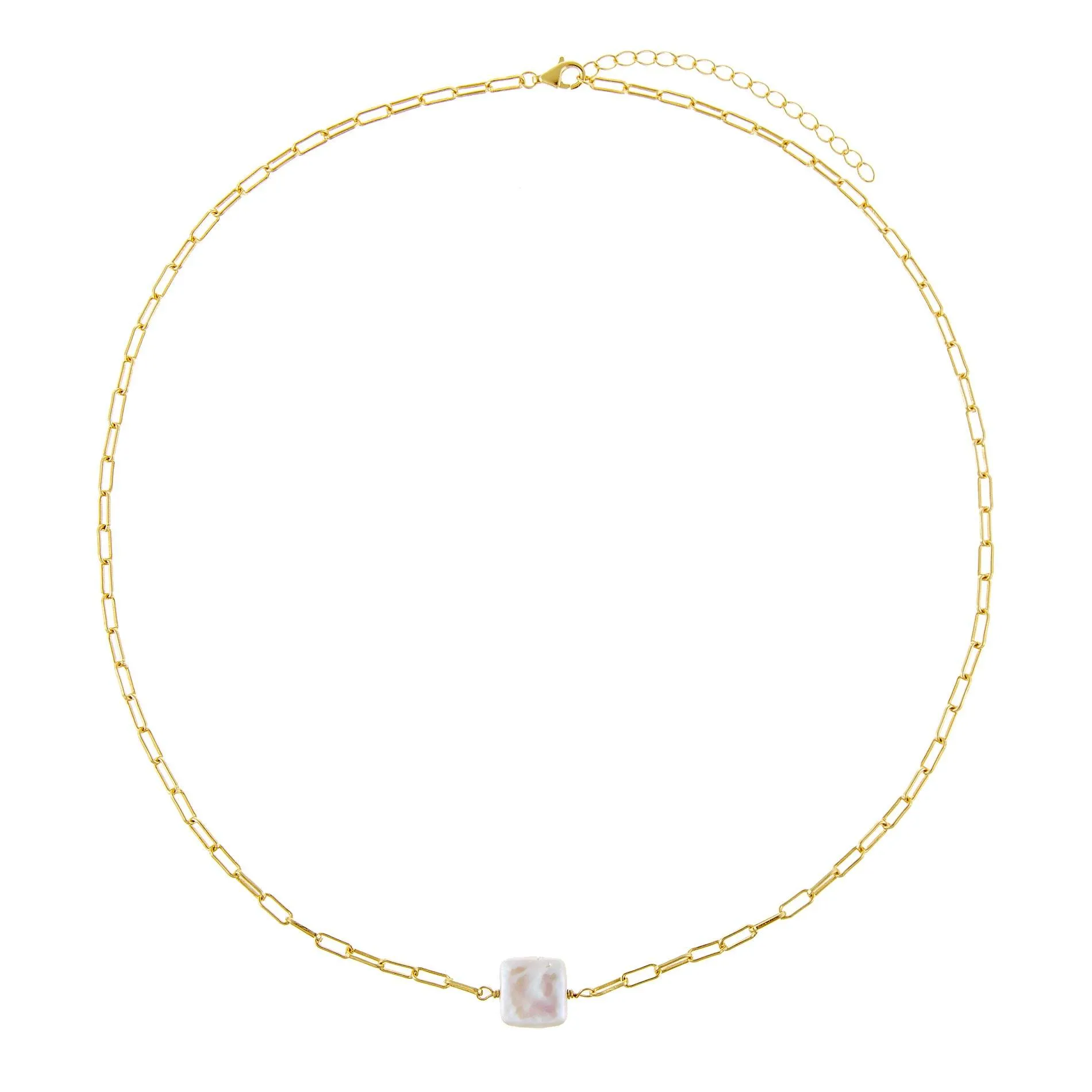 Square Pearl Link Choker