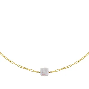 Square Pearl Link Choker