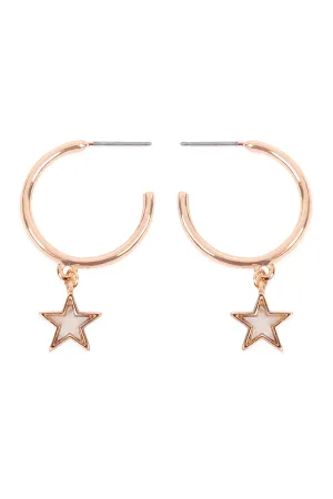 STAR LINK HOOP MOP EARRINGS