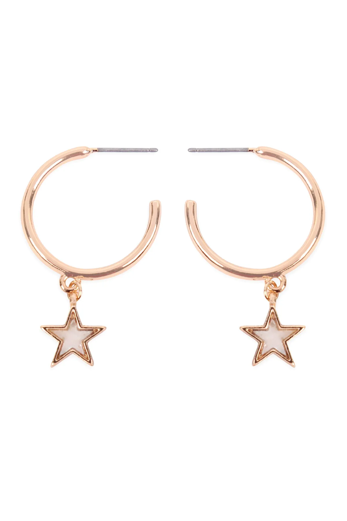 STAR LINK HOOP MOP EARRINGS