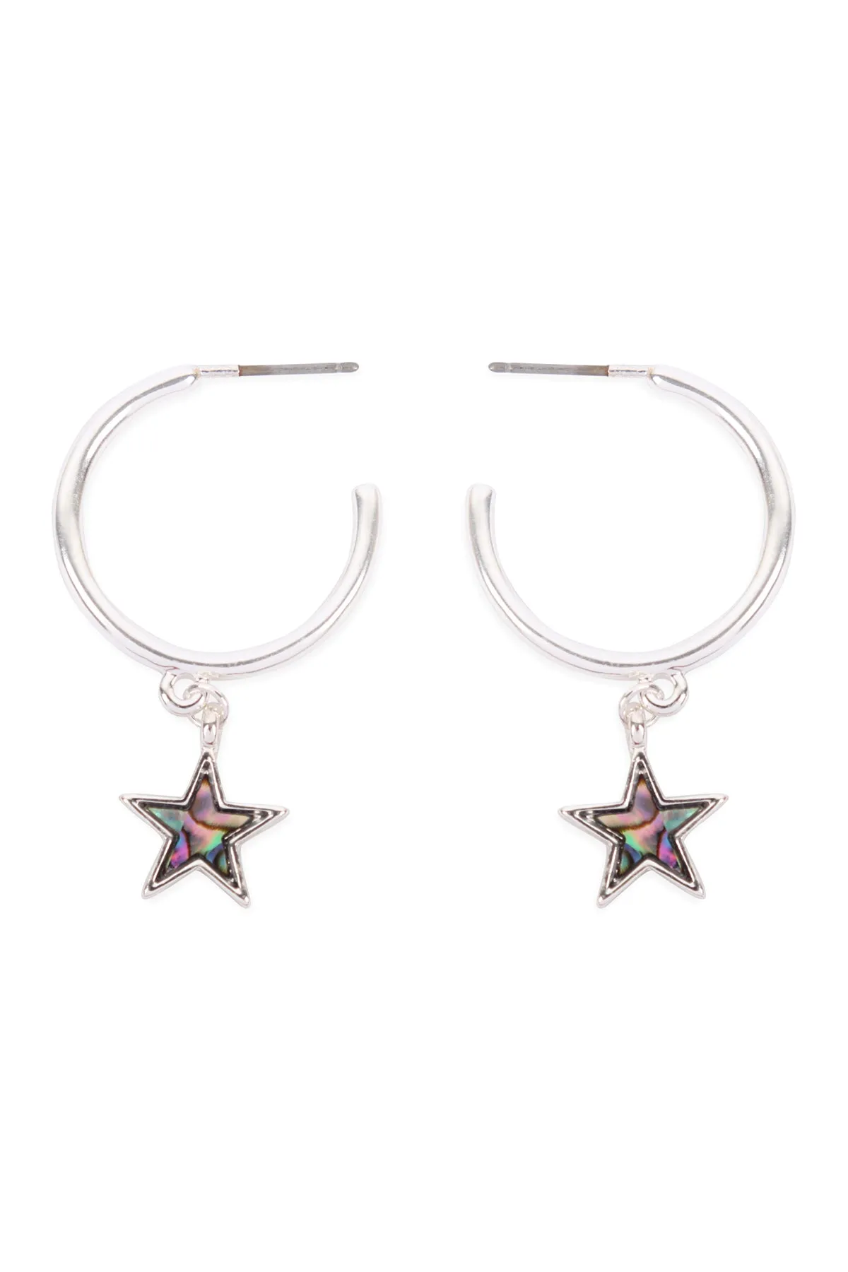 STAR LINK HOOP MOP EARRINGS