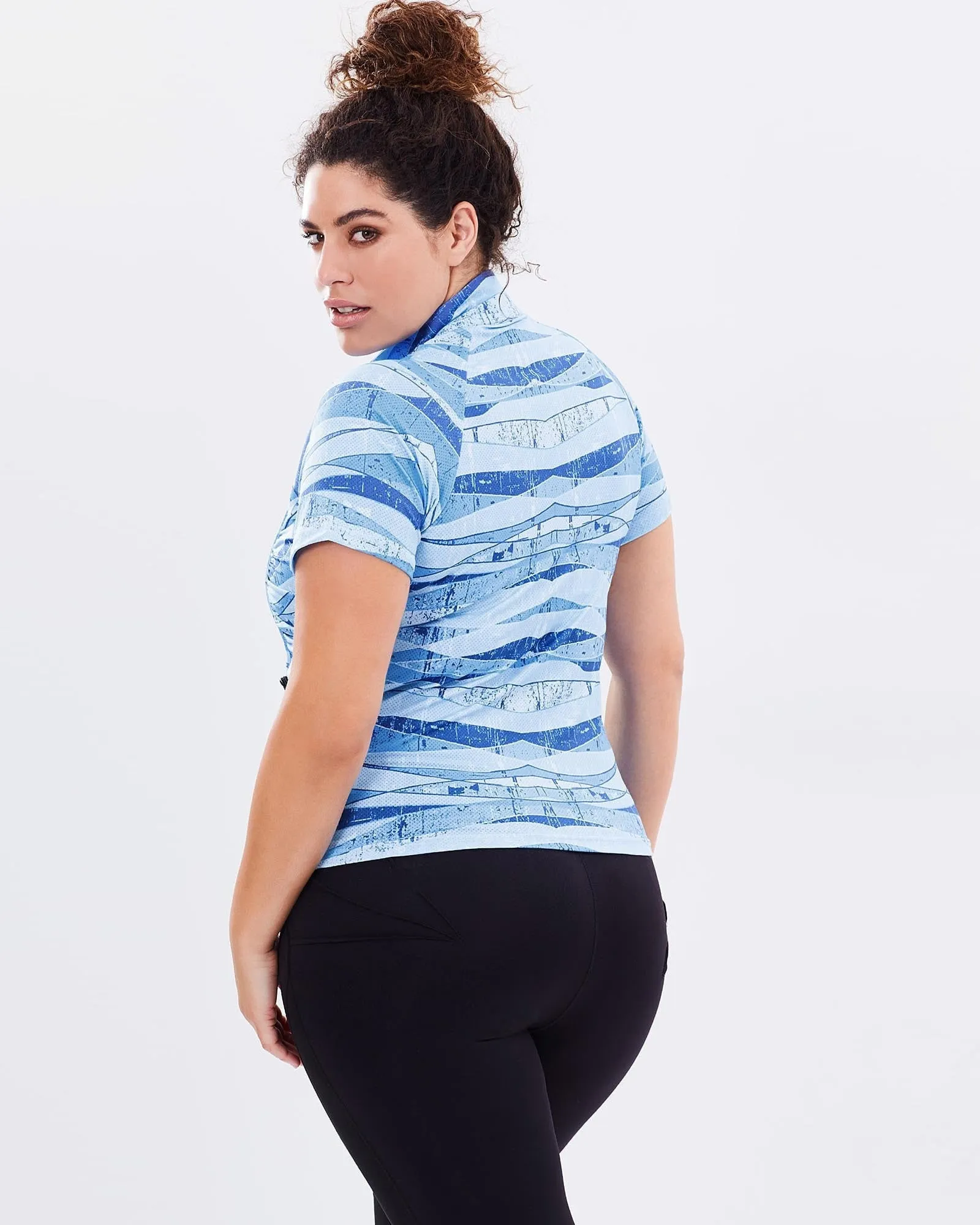 Stay Cool Short Sleeve Top - Blue Print