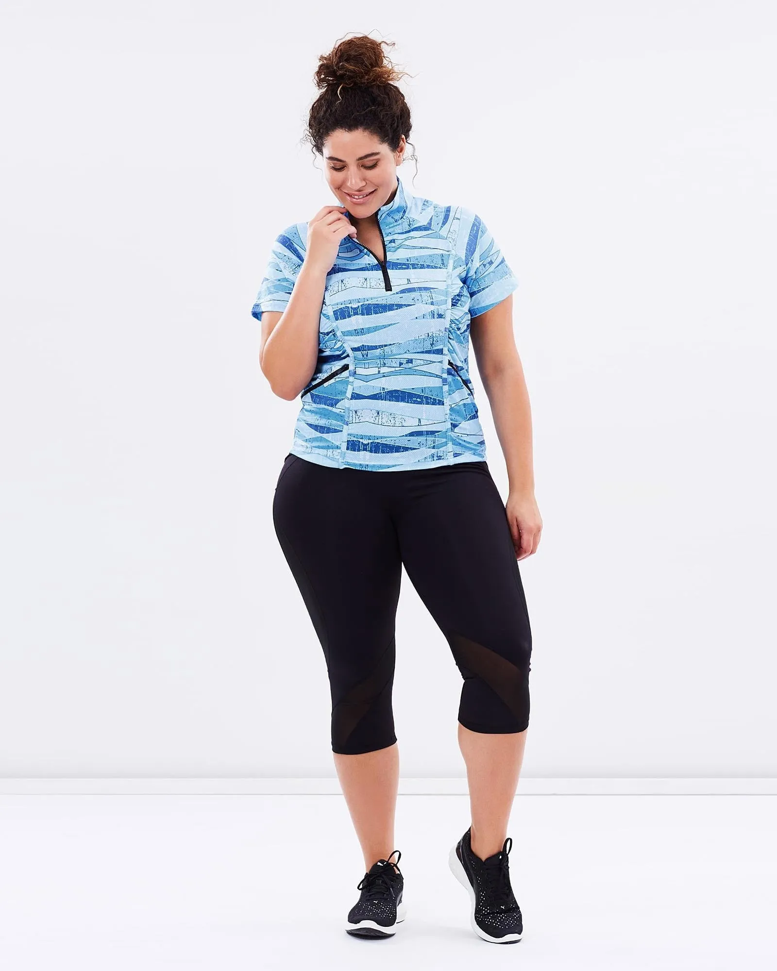 Stay Cool Short Sleeve Top - Blue Print
