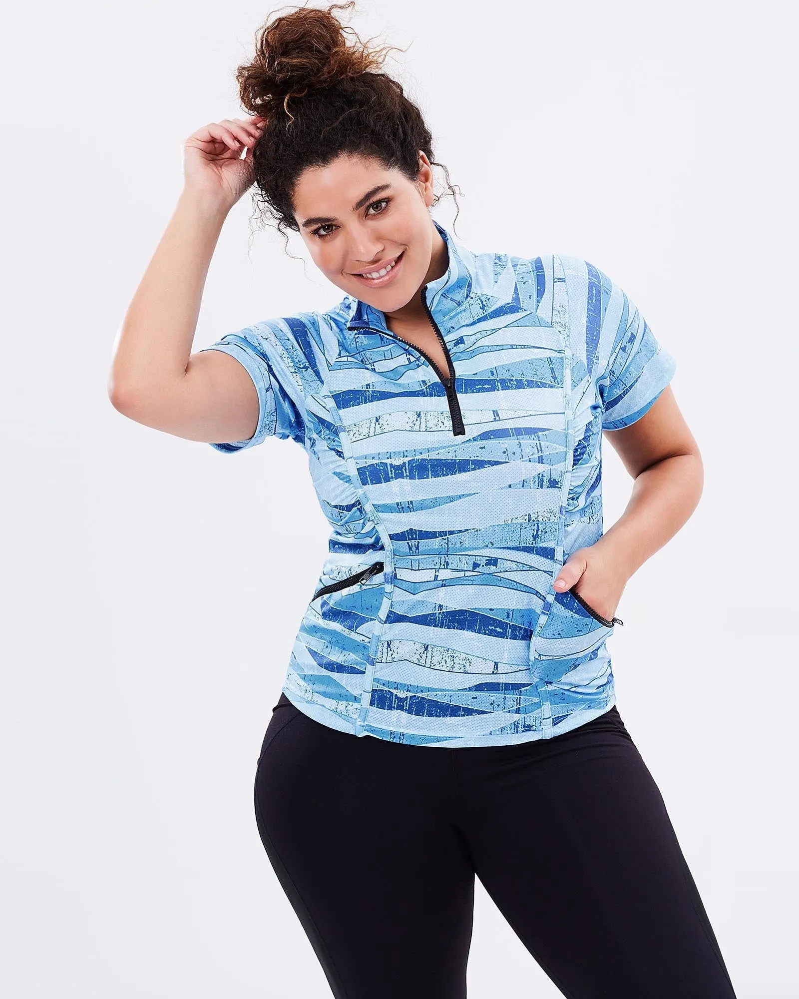 Stay Cool Short Sleeve Top - Blue Print