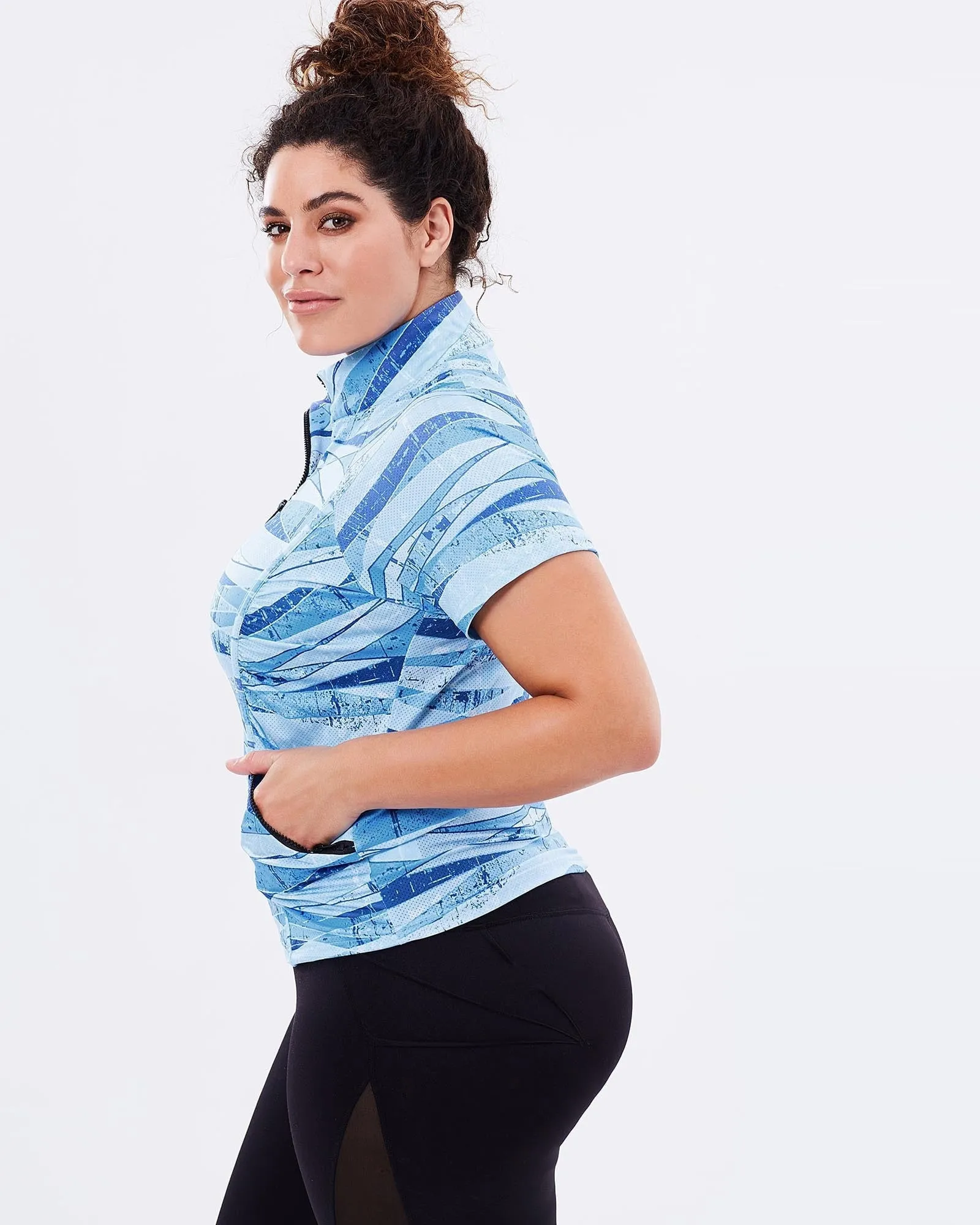 Stay Cool Short Sleeve Top - Blue Print