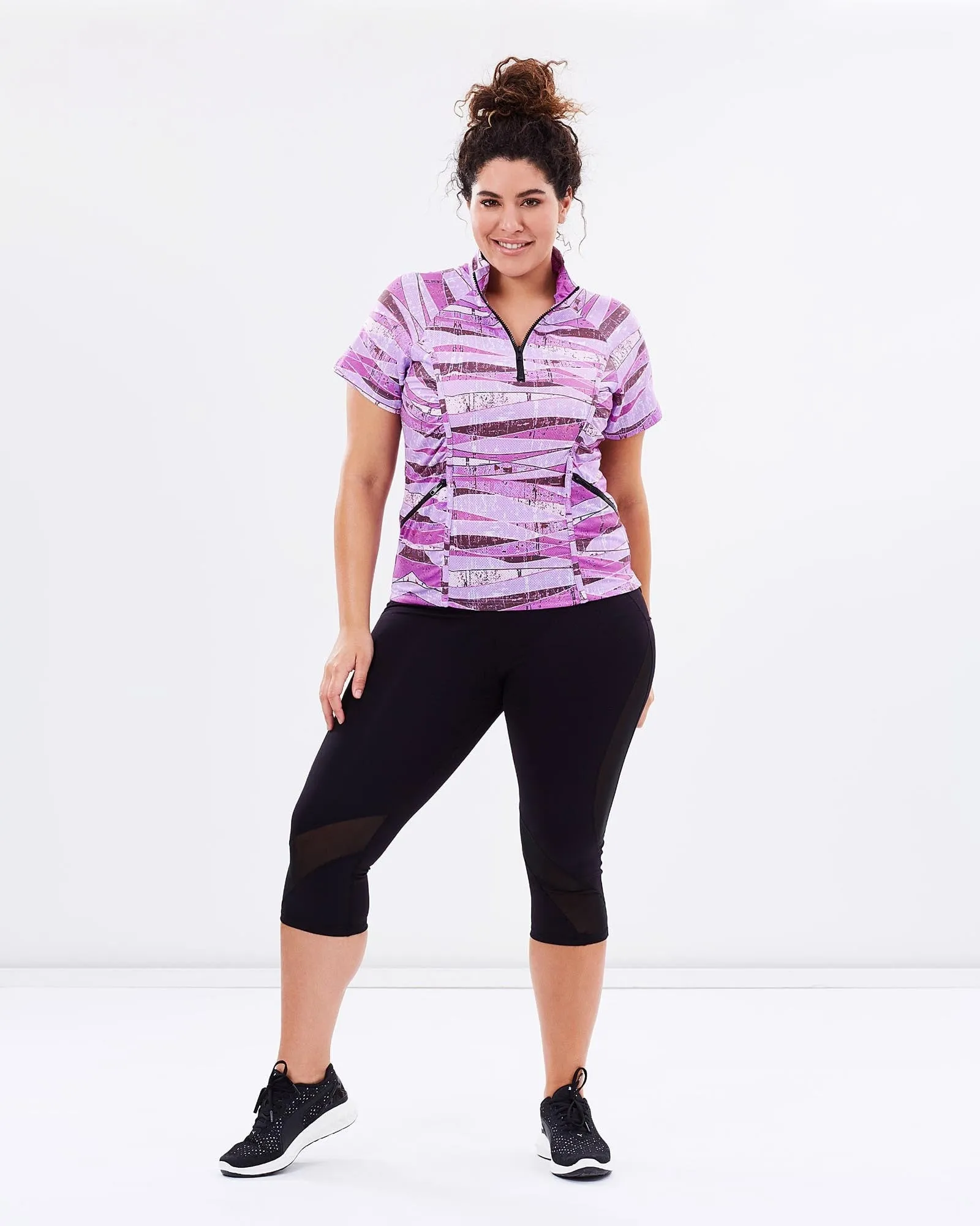 Stay Cool Short Sleeve Top - Blush Print