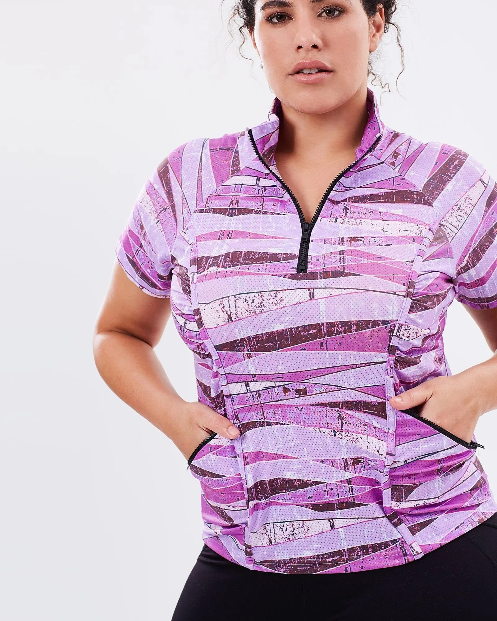 Stay Cool Short Sleeve Top - Blush Print