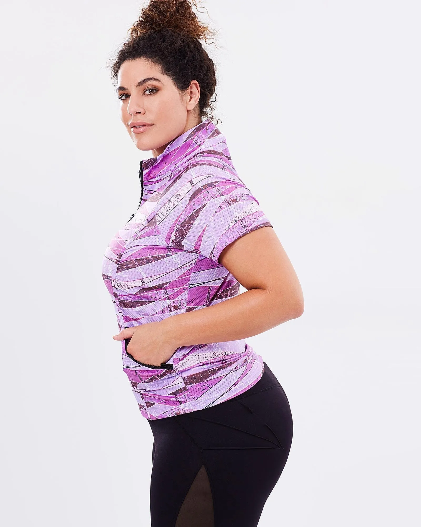 Stay Cool Short Sleeve Top - Blush Print