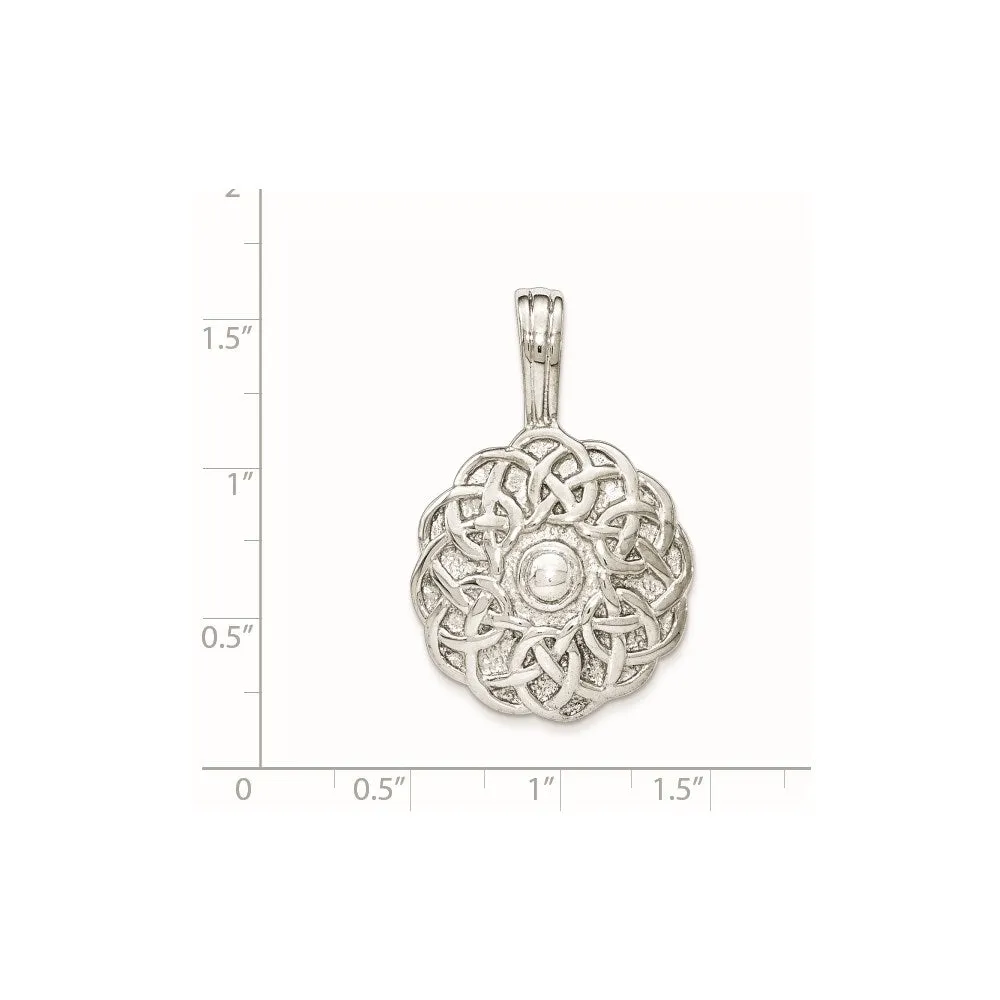 Sterling Silver Polished and Textured Chain Slide Pendant