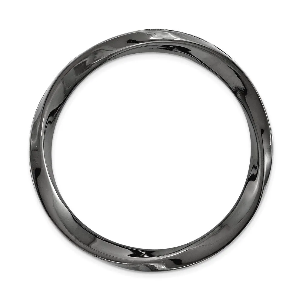 Sterling Silver Stackable Expressions Blk-plated Large Polished Chain Slide