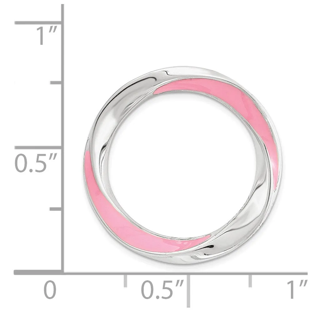 Sterling Silver Stackable Expressions Medium Pink Enameled Chain Slide
