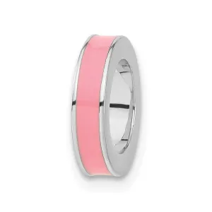 Sterling Silver Stackable Expressions Pink Enamel Pendant