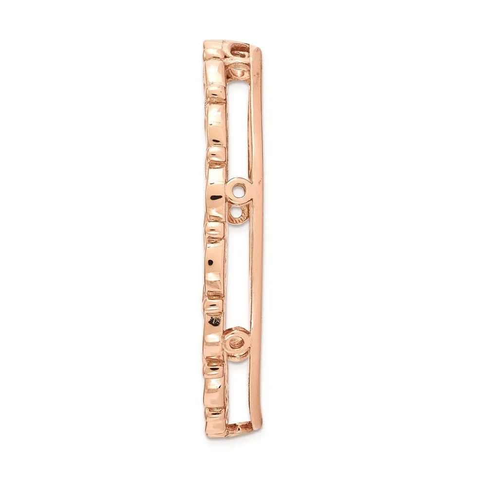 Sterling Silver Stackable Expressions Rose-tone Large Polished Chain Slide