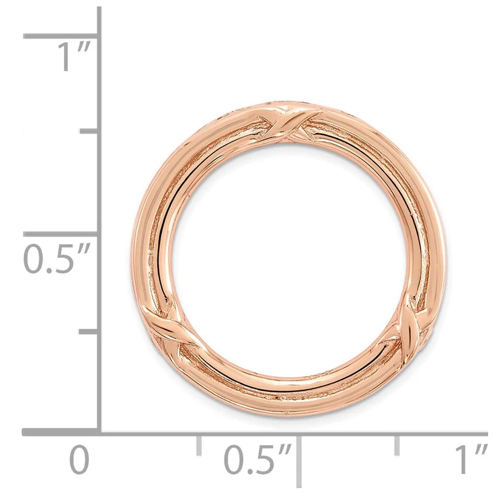 Sterling Silver Stackable Expressions Rose-tone Med Polished Chain Slide