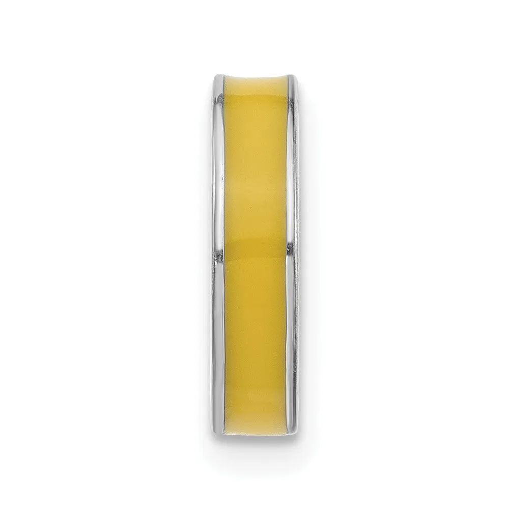 Sterling Silver Stackable Expressions Yellow Enamel Pendant