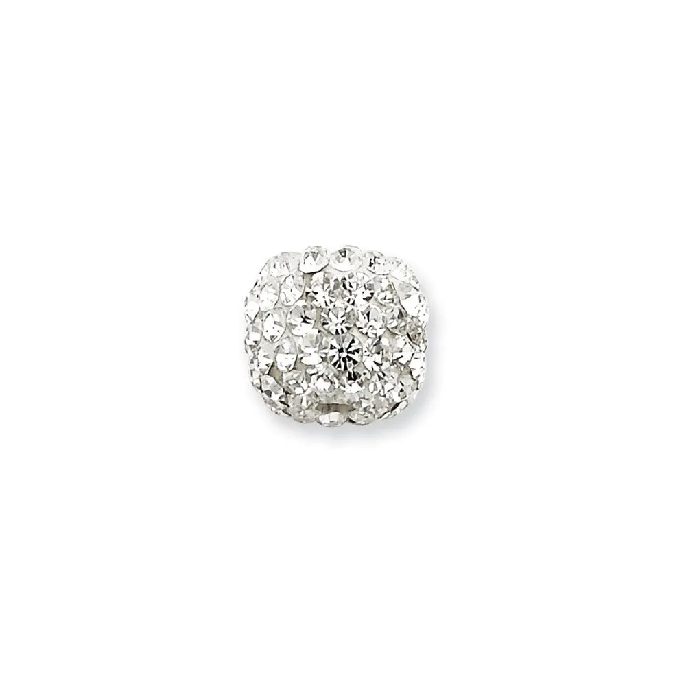 Sterling Silver Stellux Crystal Round Slide