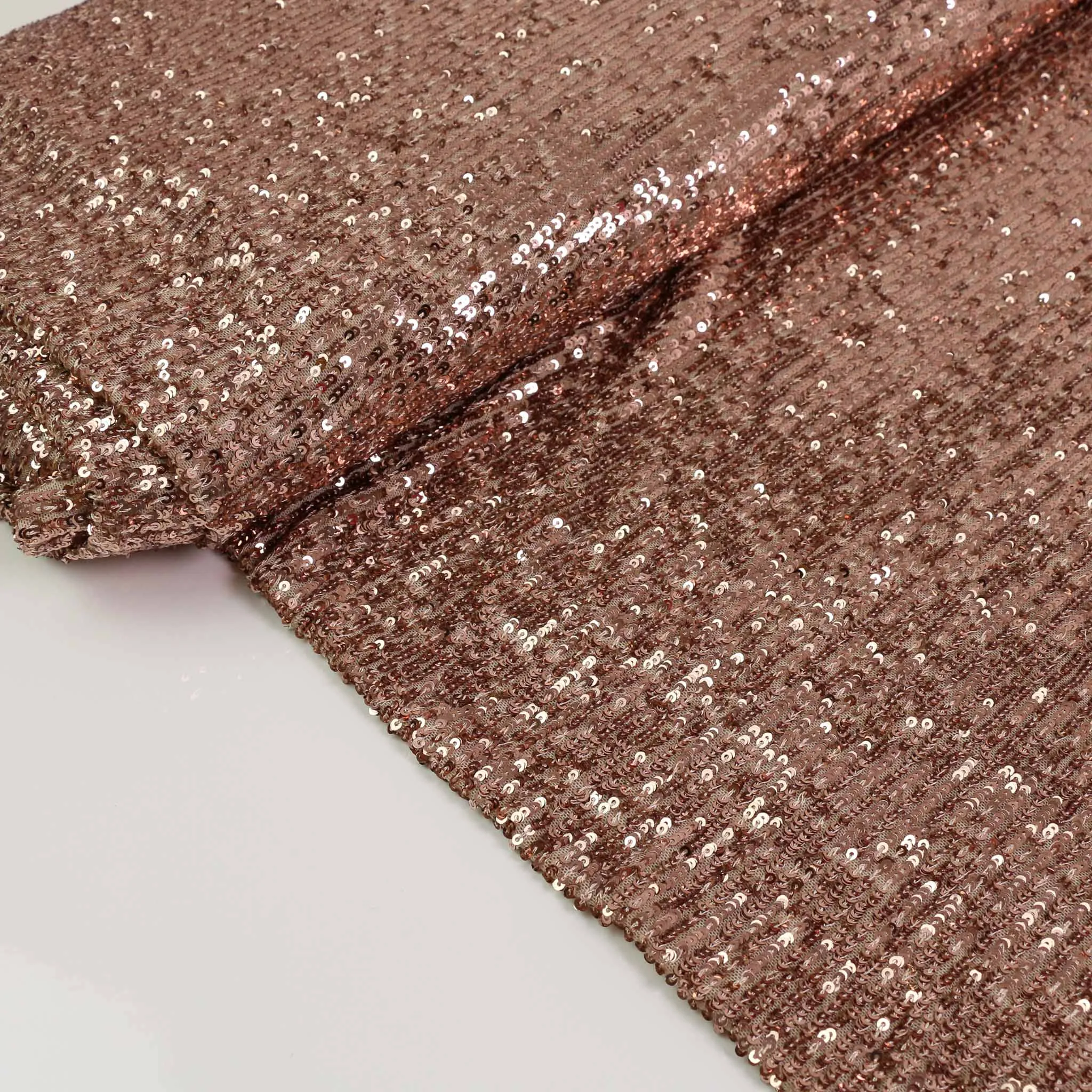 Stretchy Sequin Fabric - Rose Gold