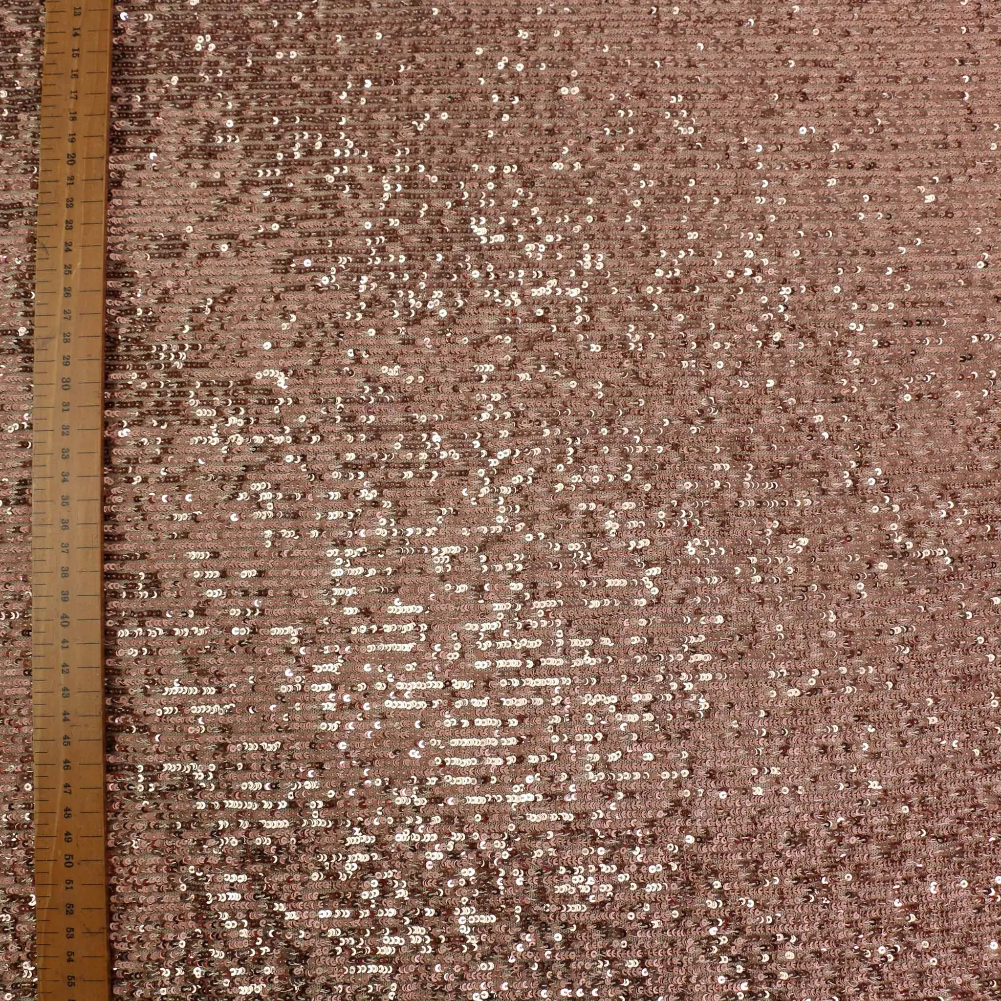 Stretchy Sequin Fabric - Rose Gold