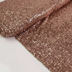 Stretchy Sequin Fabric - Rose Gold