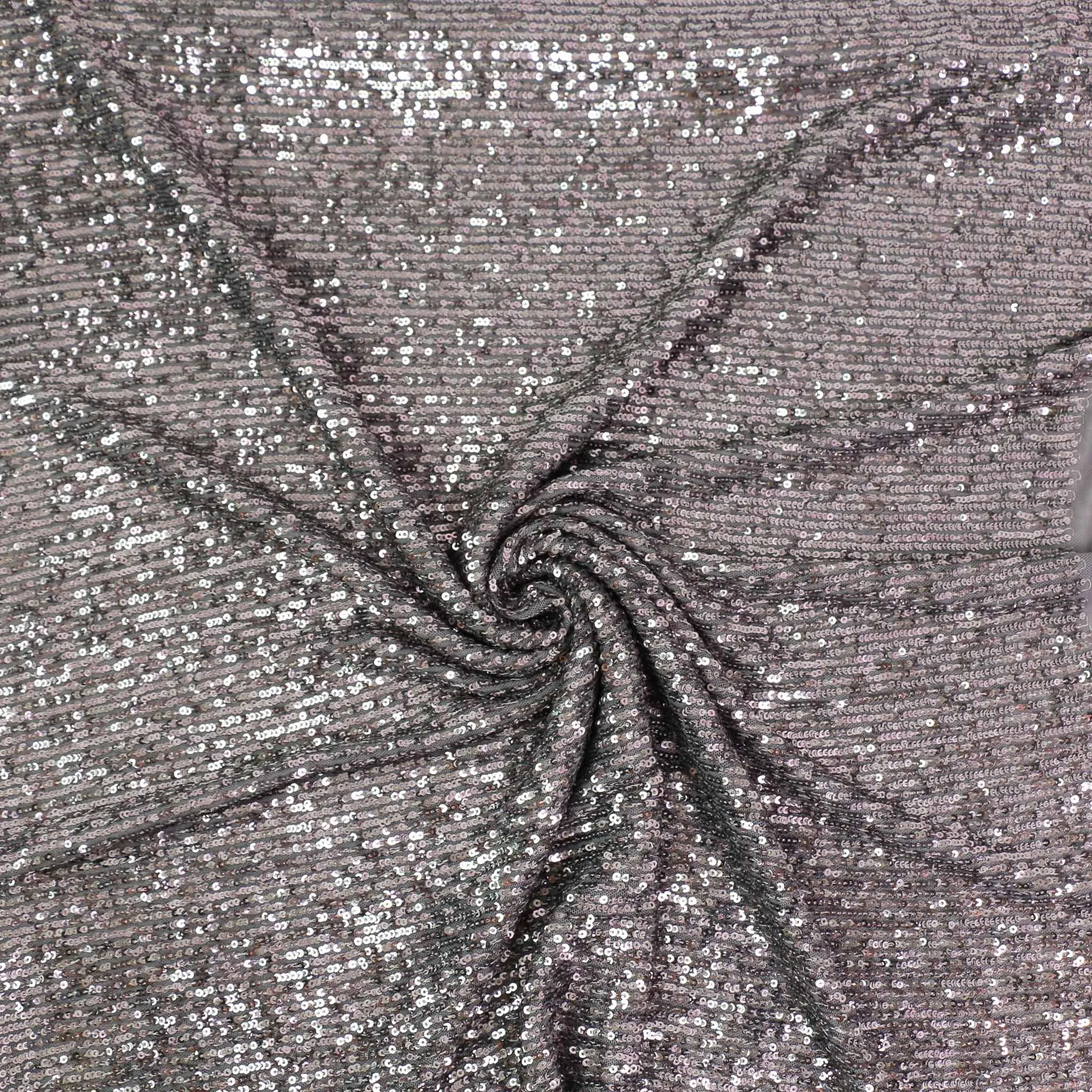 Stretchy Sequin Fabric - Silver