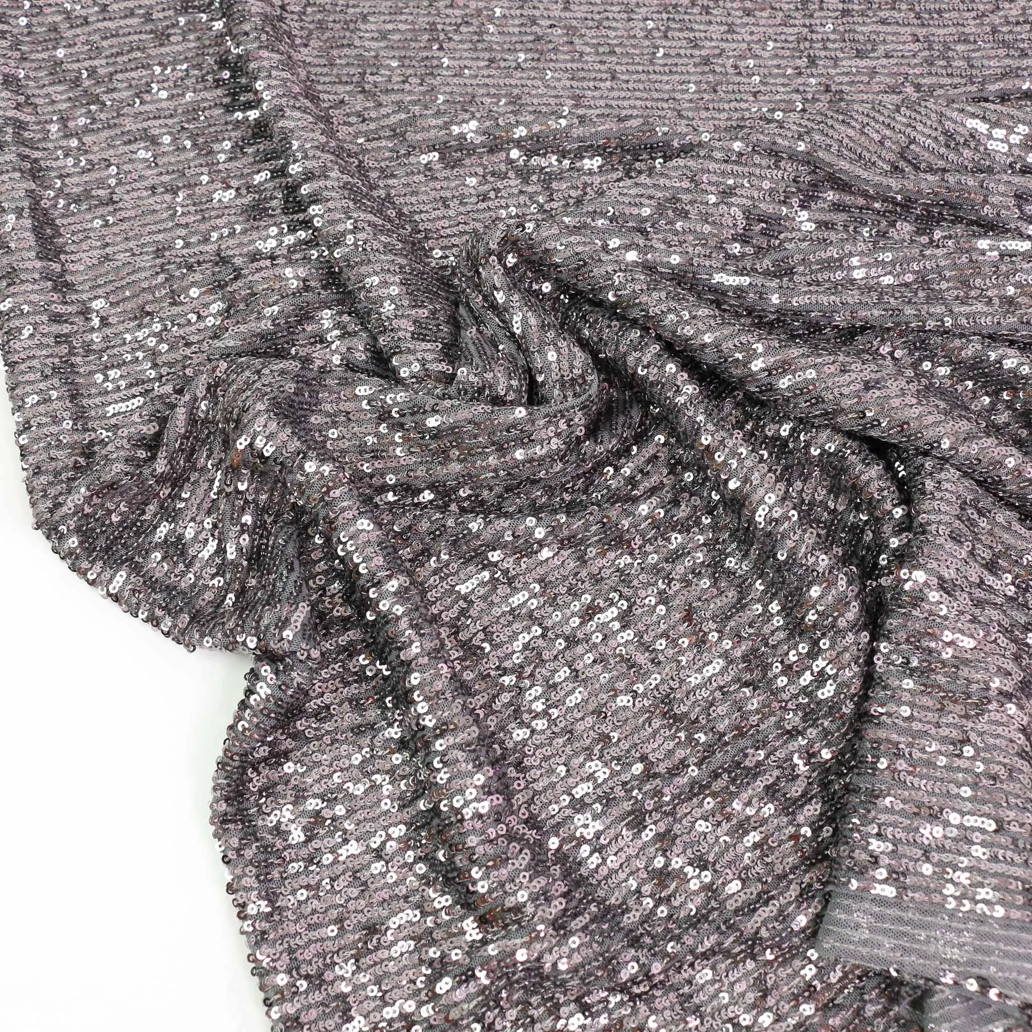 Stretchy Sequin Fabric - Silver