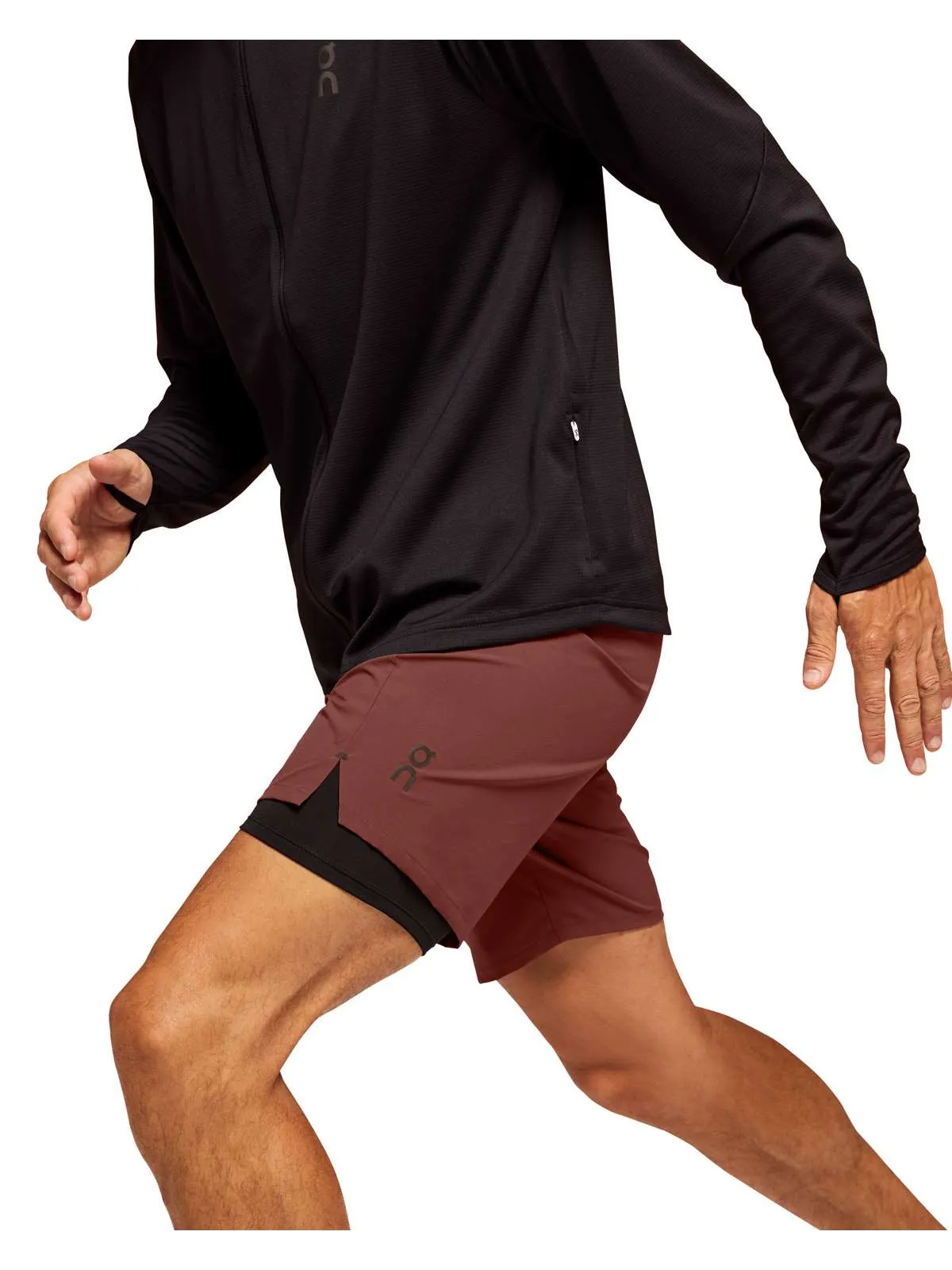 Szorty do biegania ON RUNNING Performance Hybrid Short rubinowy