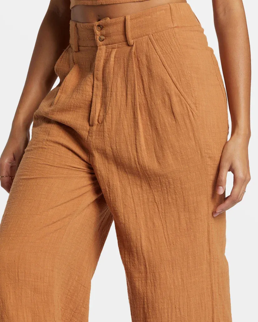 TAILOR MADE WIDE LEG PANT - SANDALWOOD