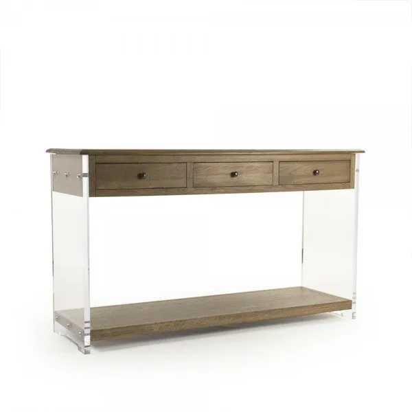Talon Oak & Acrylic Console
